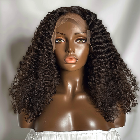 Milk Chocolate 16" Waterwave 13×6 Frontal Wig